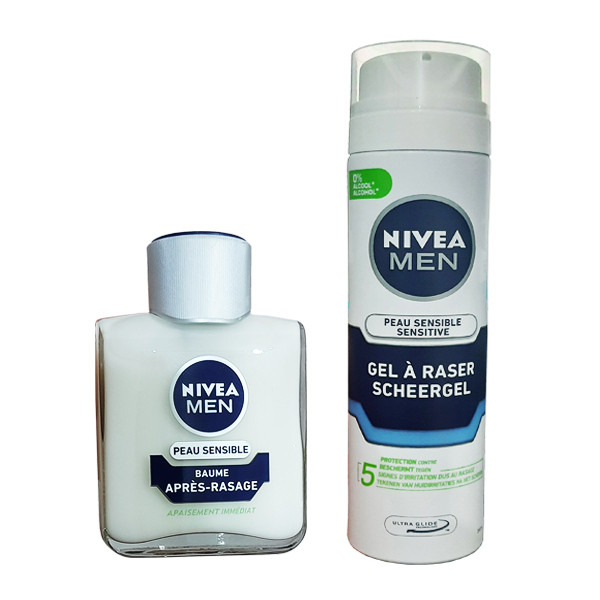 ژل اصلاح  مدل Sensitive حجم 200 میلی لیتر به همراه افتر شیو  مدل Sensitive Balm حجم 100 میلی لیتر
