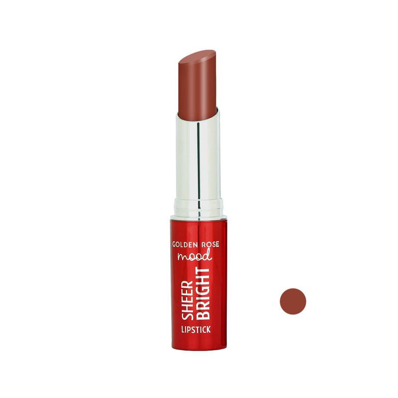 رژ لب جامد گلدن رز مدل SHEER BRIGHT رنگ فندقی شماره 105