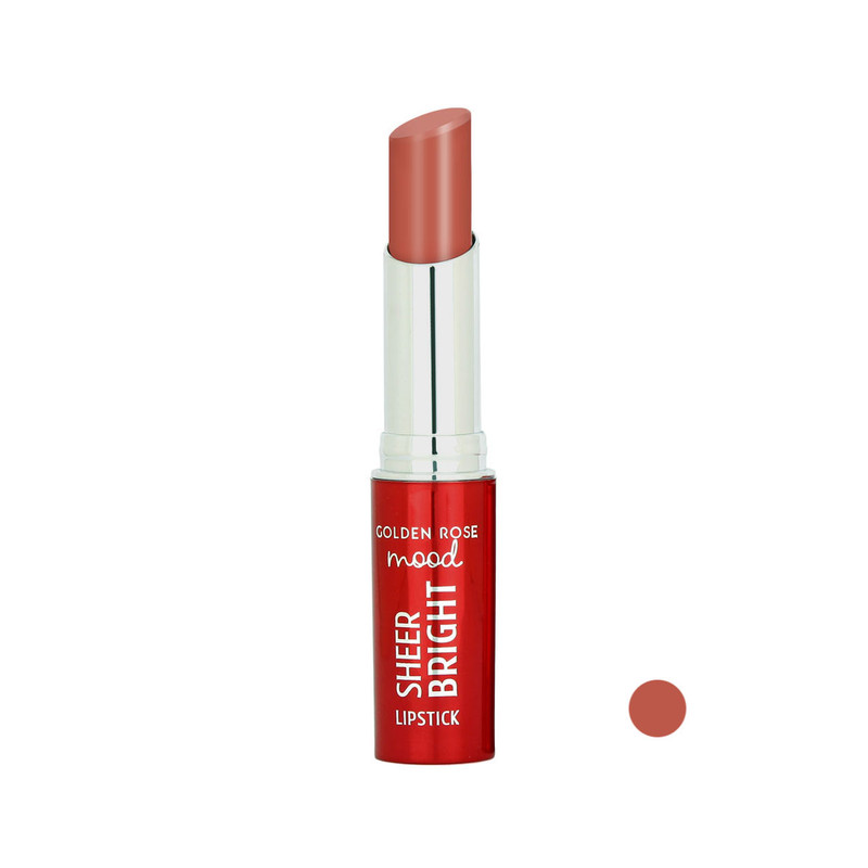 رژ لب جامد گلدن رز مدل SHEER BRIGHT رنگ نود درخشان شماره 101